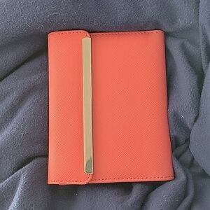 Danier Coral Wallet with Gold Accent